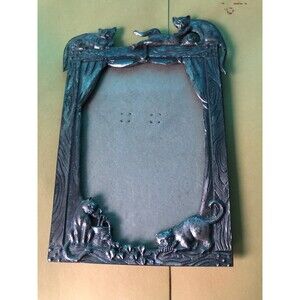 Vintage Linco Mini Metal Style Picture Frame Cats Pets Cat 6x4”